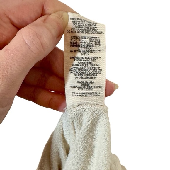 THE GREAT. Great Stuff College Sweatshirt in Washed White size 0/XS - Picture 10 of 11